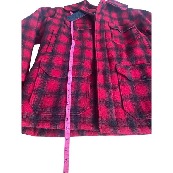 WOOLRICH Vintage Wool Blend Men's Buffalo Plaid Coat - Size 40 - Picture 7 of 14
